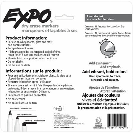 Expo Low-Odor Dry Erase Markers - Rear