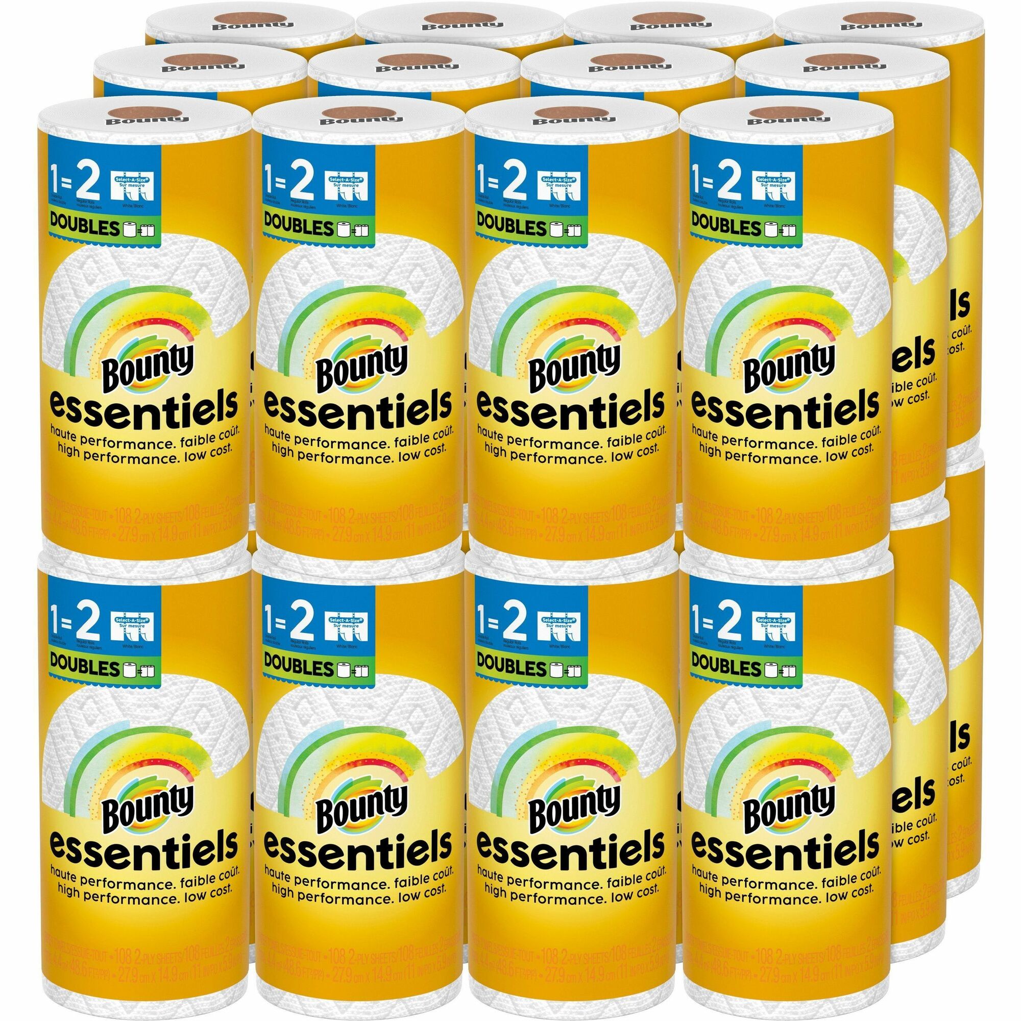Bounty Essentials Paper Towels - Yellow - PaperRoll - 108/Roll - 24 / Carton