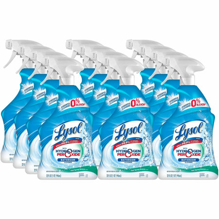 Lysol Peroxide Spring Cleaner - For Multi Surface, Bathroom - 32 fl oz (1 quart) - Fresh Clean Scent - Residue-free, Bleach-free - Blue Trigger Bottle - 12 / Carton