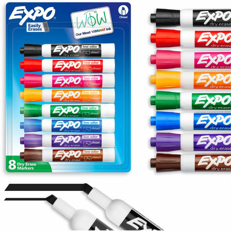 Expo Dry Erase Markers - Chisel Marker Point - Erasable - Assorted Ink - Dry - 8 / Pack