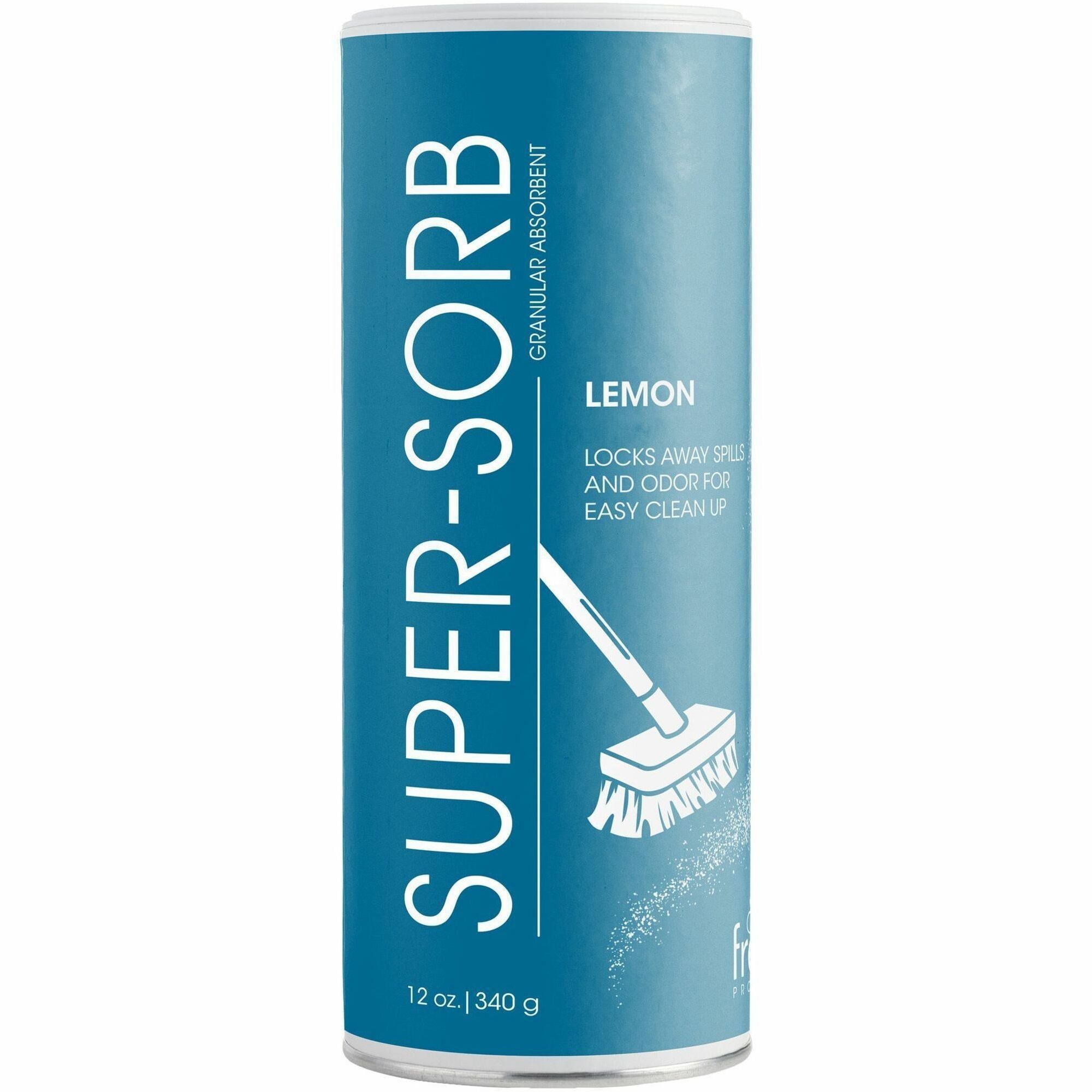 Fresh Products Super-Sorb Granular Absorbent - Lemon - 24 / Carton - Cellulose - White, Blue