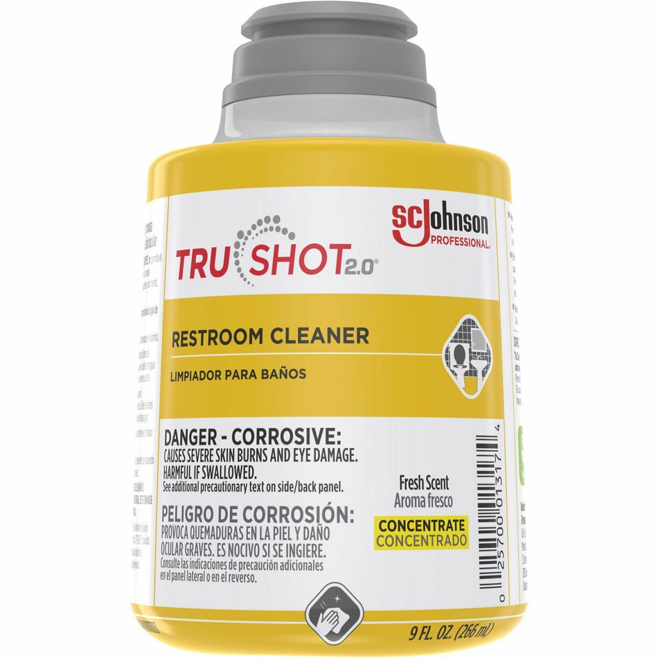 TruShot Restroom Cleaner - For Multipurpose - Concentrate - 9 fl oz (0.3 quart) - Clean & Fresh Scent - Dilutable, Easy to Use, Spill Resistant - Clear Cartridge - 4 / Carton