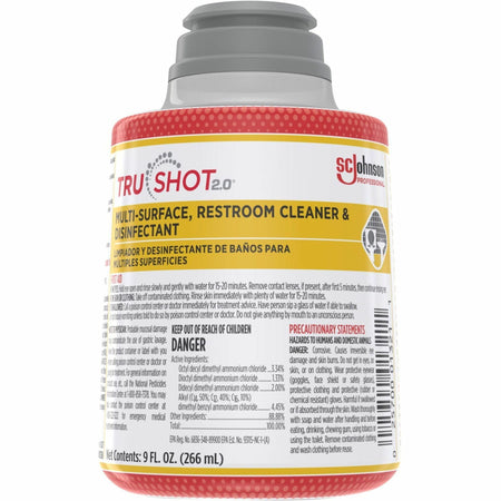 TruShot 2.0 Restroom Cleaner - For Multi Surface, Multipurpose - Concentrate - 9 fl oz (0.3 quart) - Disinfectant, Spill Resistant, Easy to Use, Dilutable - Clear Cartridge - 4 / Carton
