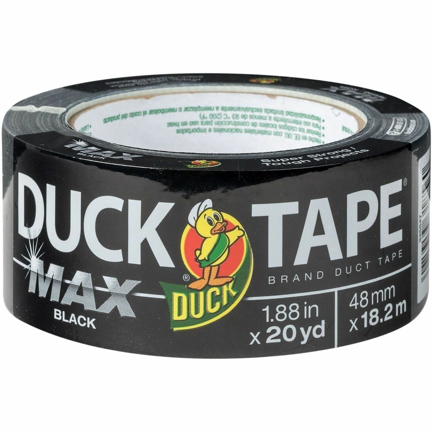 Duck Max Strength Packaging Tape - 20 yd x 1.88’’ - Black - Rubber Adhesive - Packing & Dispensers