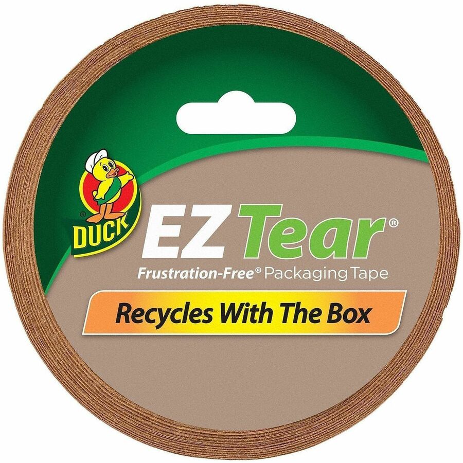 Duck EZ Tear Paper Tape - 25 yd Length x 1.88" Width - Kraft - Paper - Kraft Paper Backing - Rubber Adhesive - For Packaging, Labeling, Sealing - 1 Each