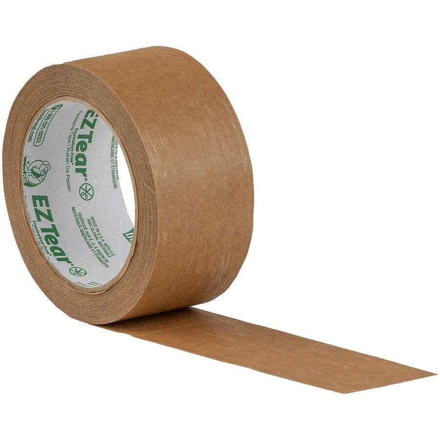 Duck EZ Tear Paper Tape - 25 yd Length x 1.88" Width - Kraft - Paper - Kraft Paper Backing - Rubber Adhesive - For Packaging, Labeling, Sealing - 1 Each