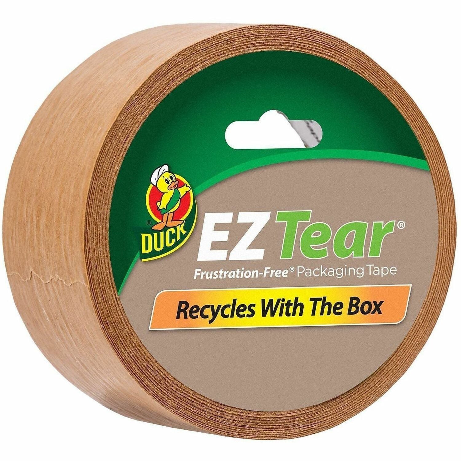 Duck EZ Tear Paper Tape - 25 yd Length x 1.88" Width - Kraft - Paper - Kraft Paper Backing - Rubber Adhesive - For Packaging, Labeling, Sealing - 1 Each