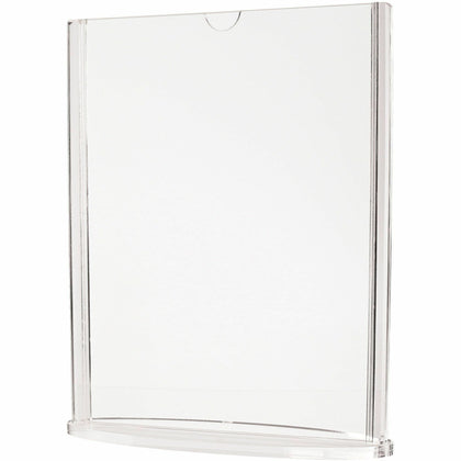 Deflecto Double-Sided Sign Holder: Clear Acrylic Base for 8.5’’ x 11’’ Media - Signs & Nameplates
