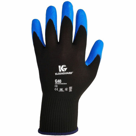 KleenGuard G40 Multi-Purpose Work Gloves - Oil, Grease Protection - 8 Size Number - Medium Size - Nitrile Foam - Blue, Black - Abrasion Resistant, Silicone-free, Breathable - For Multipurpose - 12 / Pack