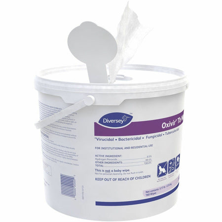 Diversey Care Oxivir Tb Disinfectant Cleaner Wipes - For Hard Surface, Nonporous Surface, Residential, Institutional - Ready-To-Use - Wipe - 2.7 pH - Characteristic Scent - Fungicide, Bactericide, Tuberculocide - White - 4 / Carton