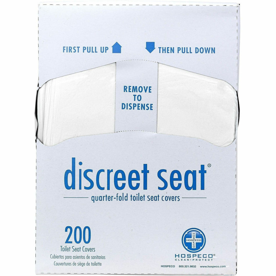 Hospeco Recycled Paper Toilet Seat Covers - For Toilet, Public Toilet - White - Paper - 25 / Carton