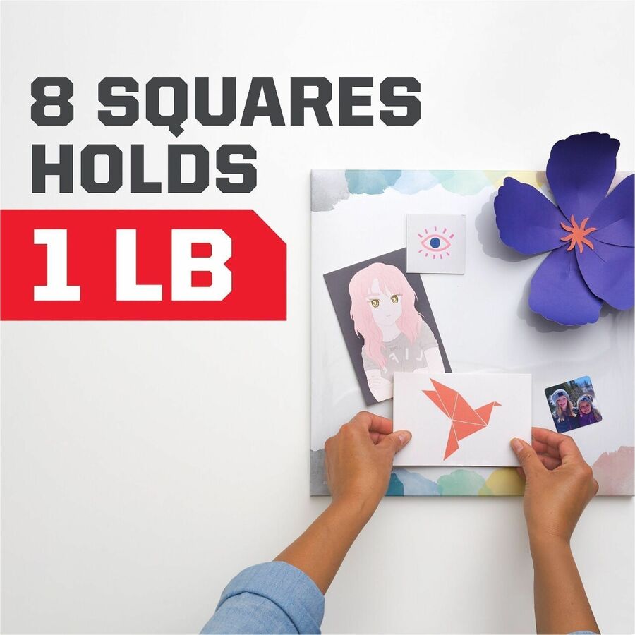 Scotch Removable Double-Sided Mounting Squares - 1" Length x 1" Width - White - Acrylic Adhesive - For Mount Picture/Poster, Mounting Decoration, Mounting Artwork - 16 / Pack