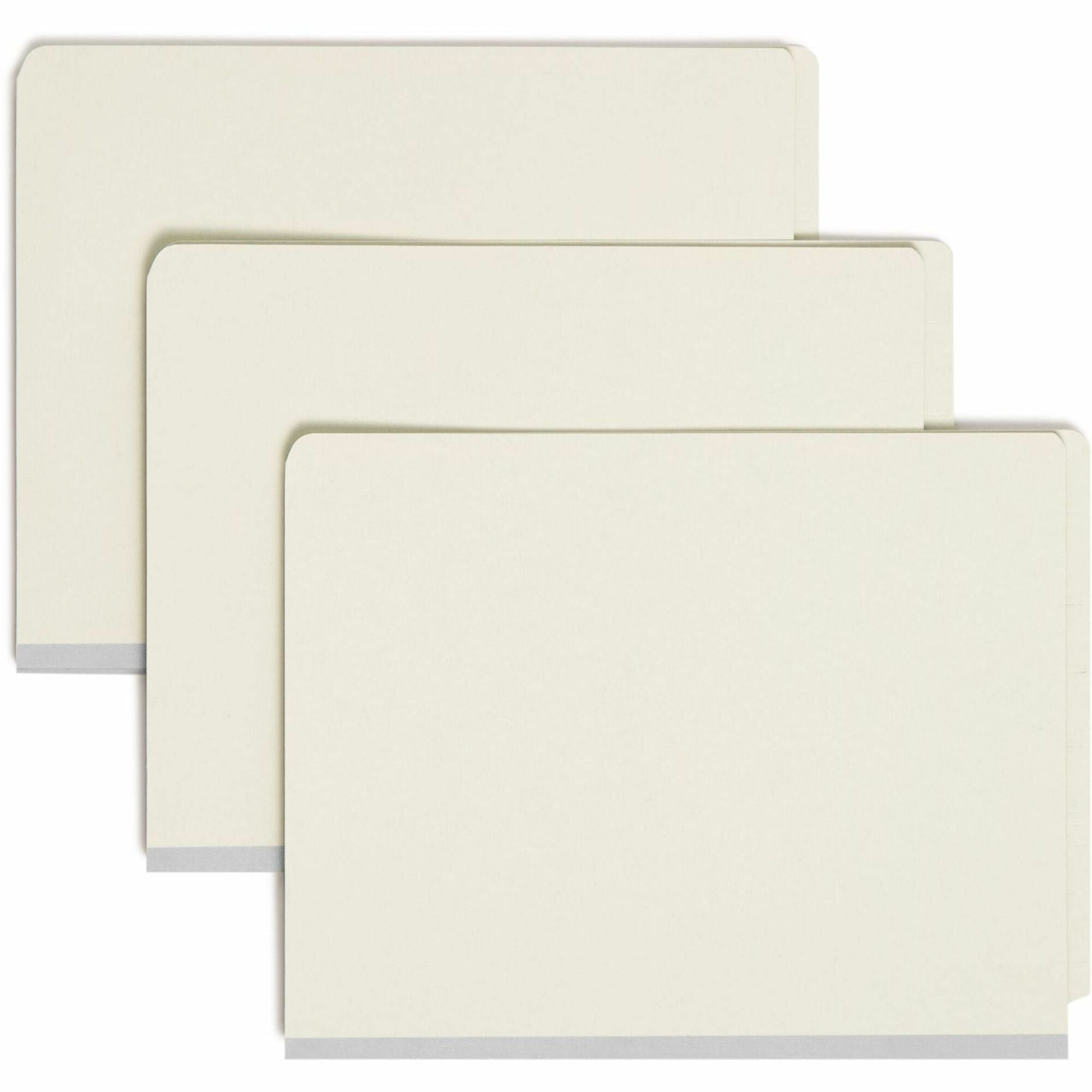 Smead Straight Tab Cut Letter Recycled Classification Folder - 8 1/2" x 11" - 2" Expansion - 2 x 2S Fastener(s) - 2" for Folder - End Tab Location - 2 Divider(s) - 25 pt. - Pressboard - Gray/Green - Heavy Duty, Tear Resistant - 100% Recycled - 10 / Box