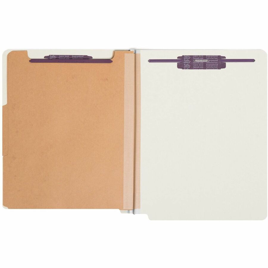 Smead Straight Tab Cut Letter Recycled Classification Folder - 8 1/2" x 11" - 2" Expansion - 2 x 2S Fastener(s) - 2" for Folder - End Tab Location - 2 Divider(s) - 25 pt. - Pressboard - Gray/Green - Heavy Duty, Tear Resistant - 100% Recycled - 10 / Box