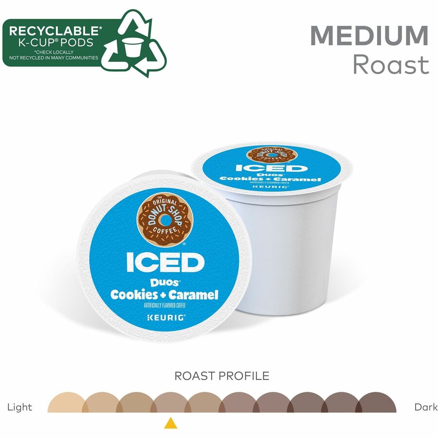 McCafe K-Cup Iced Duos Cookies & Caramel Coffee - Compatible with Keurig Brewer - Ice Coffee - Medium - Per Box - 24 K-Cup - K-Cup - Cookies + Caramel - Kosher - 4 / Carton