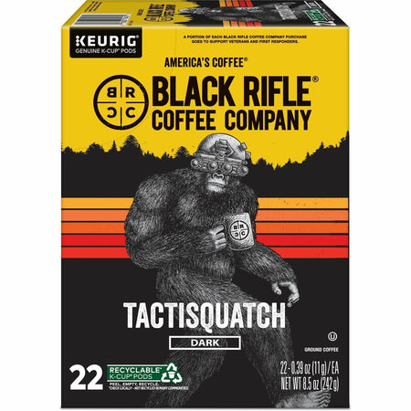 Black Rifle K-Cup Ground Tactisquatch Coffee - Compatible with Keurig Brewer - Dark - 0.3 oz Per Box - 22