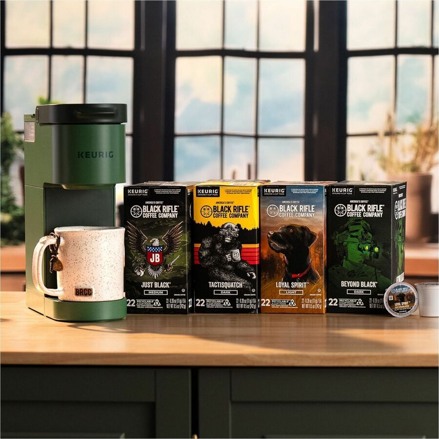 Black Rifle K-Cup, Ground Just Black Coffee - Compatible with Keurig Brewer - Medium - 0.3 oz Per Box - 22 K-Cup - K-Cup, Ground - Just Black - Kosher - 4 / Carton