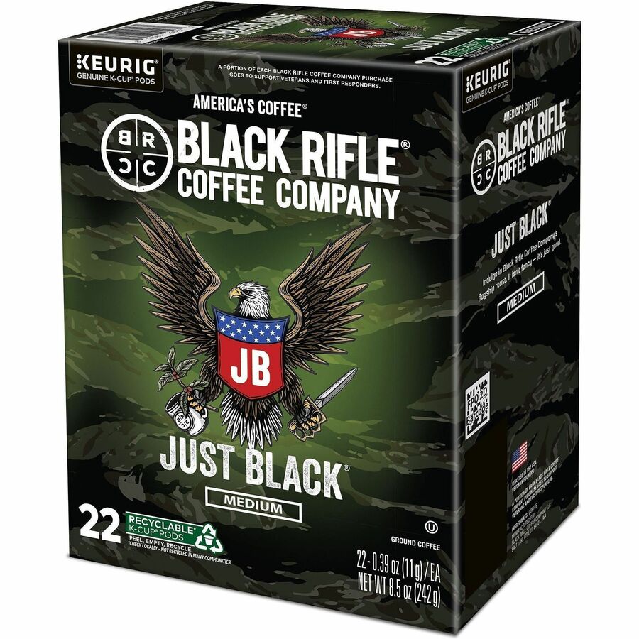 Black Rifle K-Cup, Ground Just Black Coffee - Left
