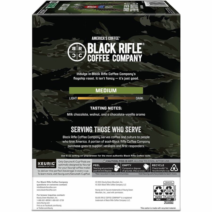 Black Rifle K-Cup, Ground Just Black Coffee - Rear