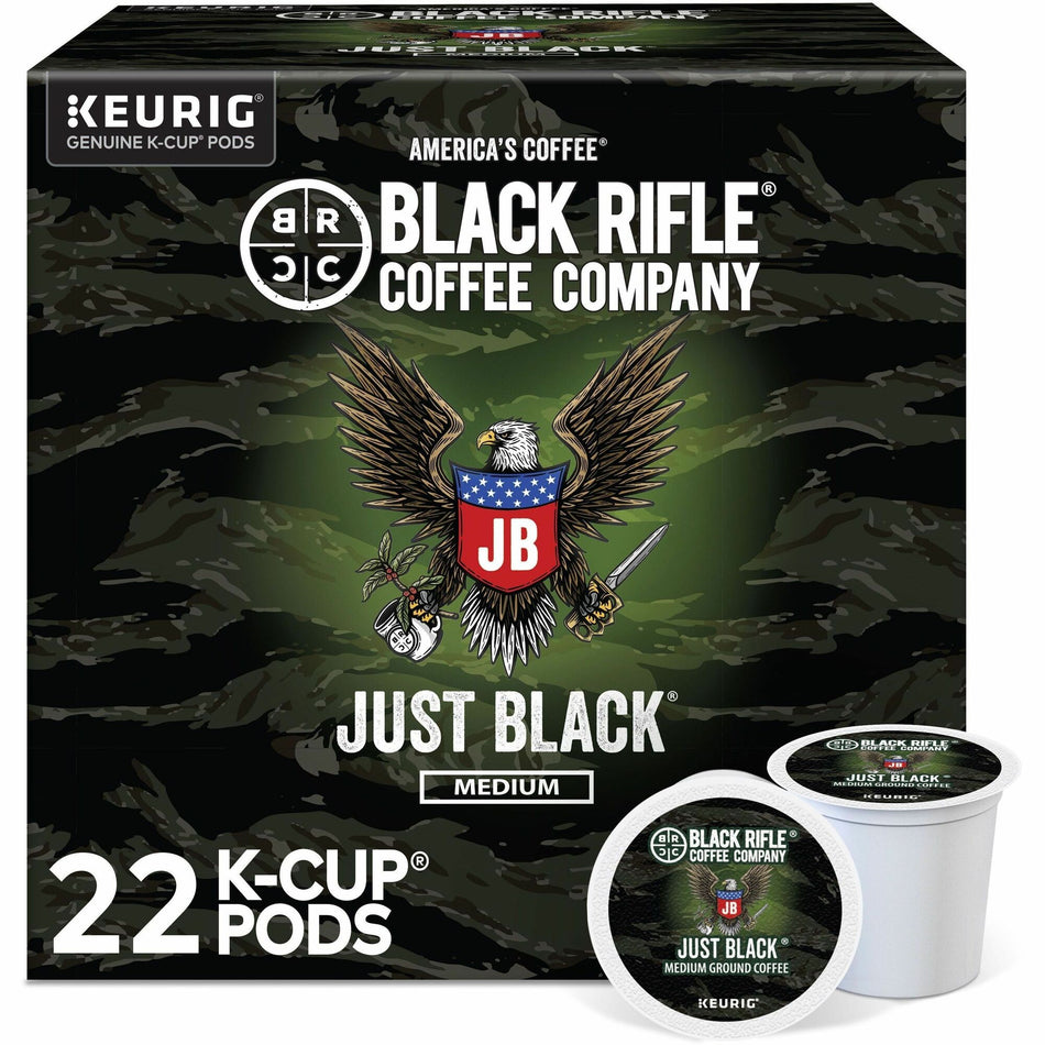 Black Rifle K-Cup, Ground Just Black Coffee - Compatible with Keurig Brewer - Medium - 0.3 oz Per Box - 22 K-Cup - K-Cup, Ground - Just Black - Kosher - 4 / Carton