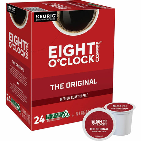 Eight O'Clock K-Cup, Ground Original Coffee - Compatible with Keurig Brewer - Medium - Per Box - 24 K-Cup - K-Cup, Ground - Original - Kosher - 4 / Carton