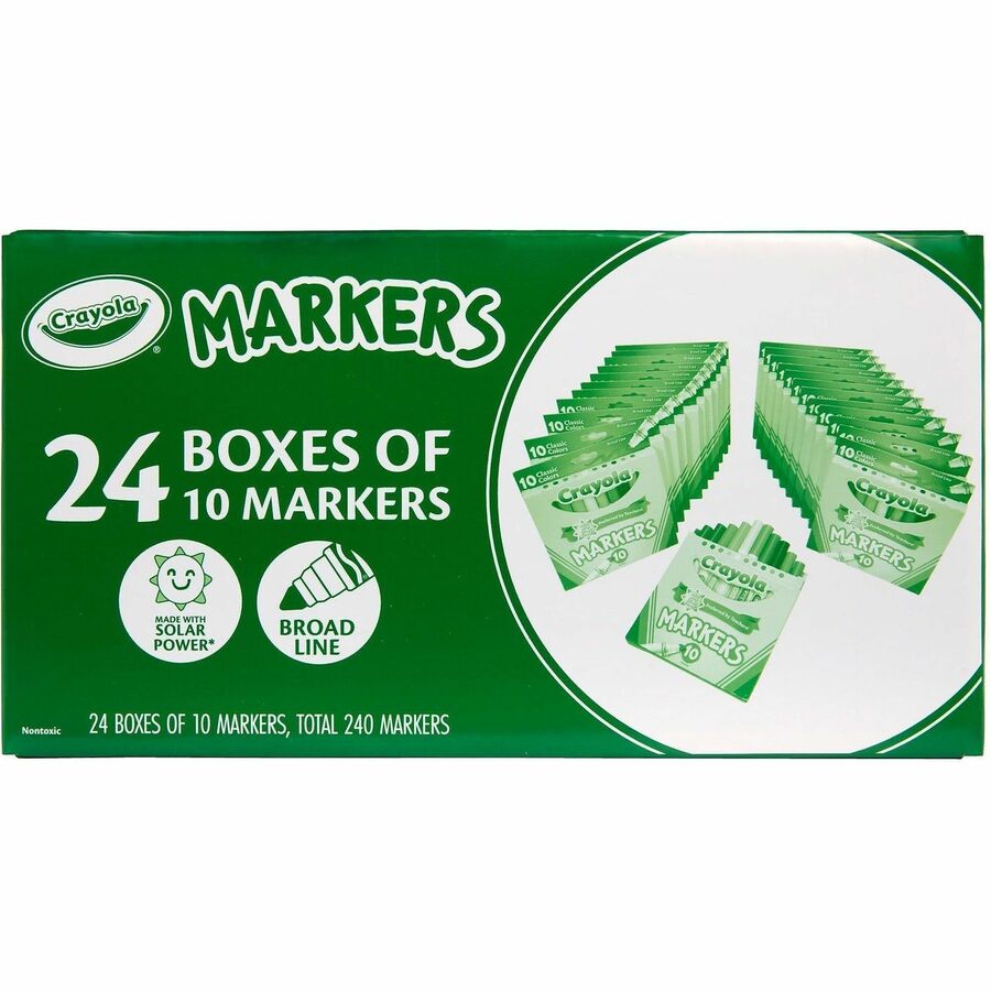 Crayola Bulk Broadline Marker Set - Multi Ink - 10 / Pack