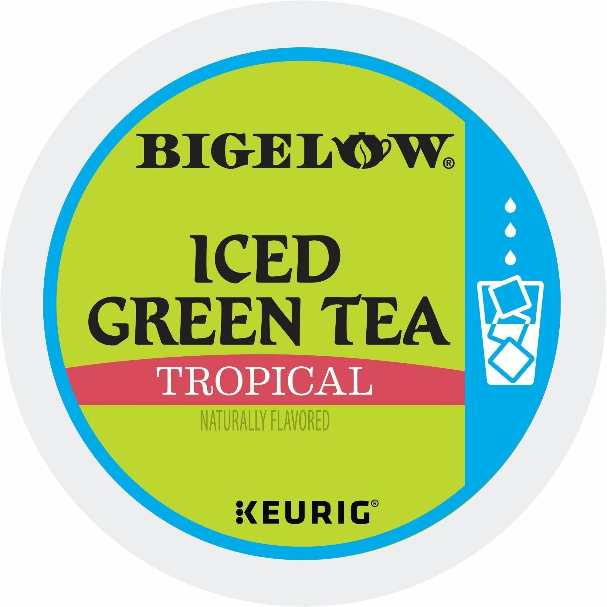 Bigelow® Tropical Iced Green Tea Iced Green Tea K-Cup - Compatible with Keurig K-Cup Brewer - Iced Green Tea - Kosher - 22/Box - 4 / Carton