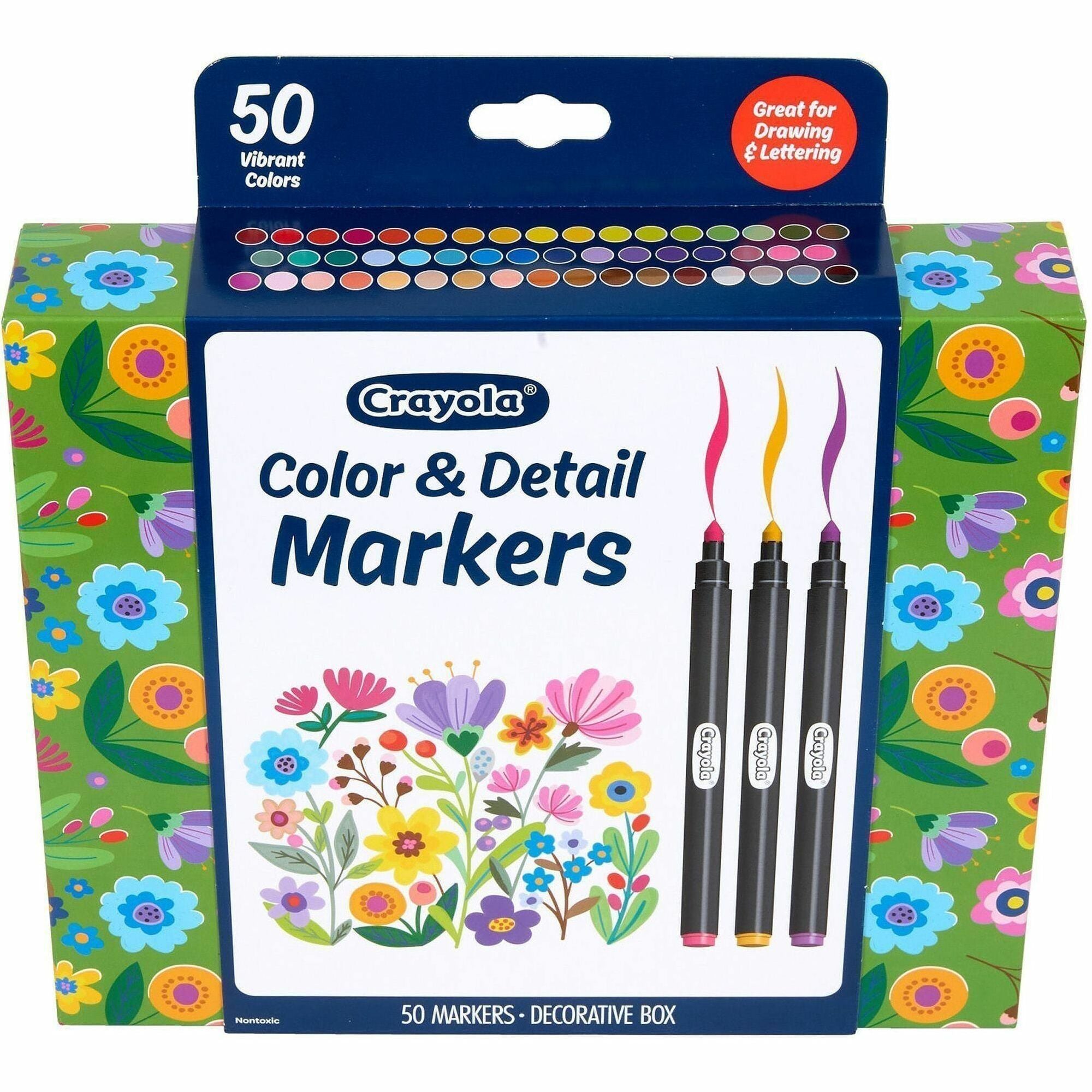 Crayola Color & Detail Marker Set - Fine Marker Point - Multi Ink - 50 / Pack