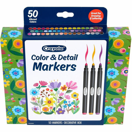 Crayola Color & Detail Marker Set - Fine Marker Point - Multi Ink - 50 / Pack