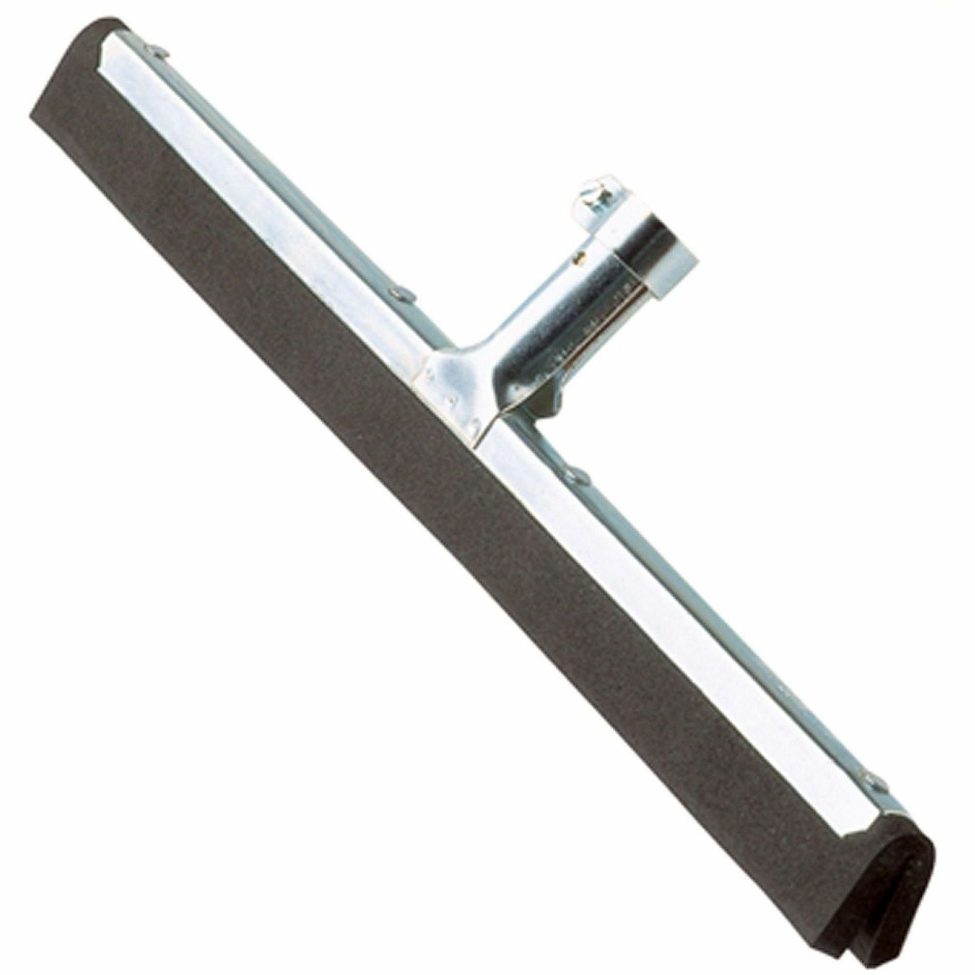 Ettore Wipe 'n Dry Floor Squeegee - Foam, Rubber Blade18" Length - Long Lasting, Durable - Black, Silver - 1Each