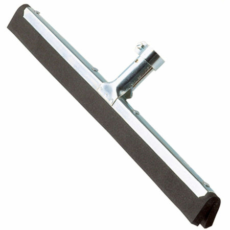 Ettore Wipe 'n Dry Floor Squeegee - Foam, Rubber Blade18" Length - Long Lasting, Durable - Black, Silver - 1Each
