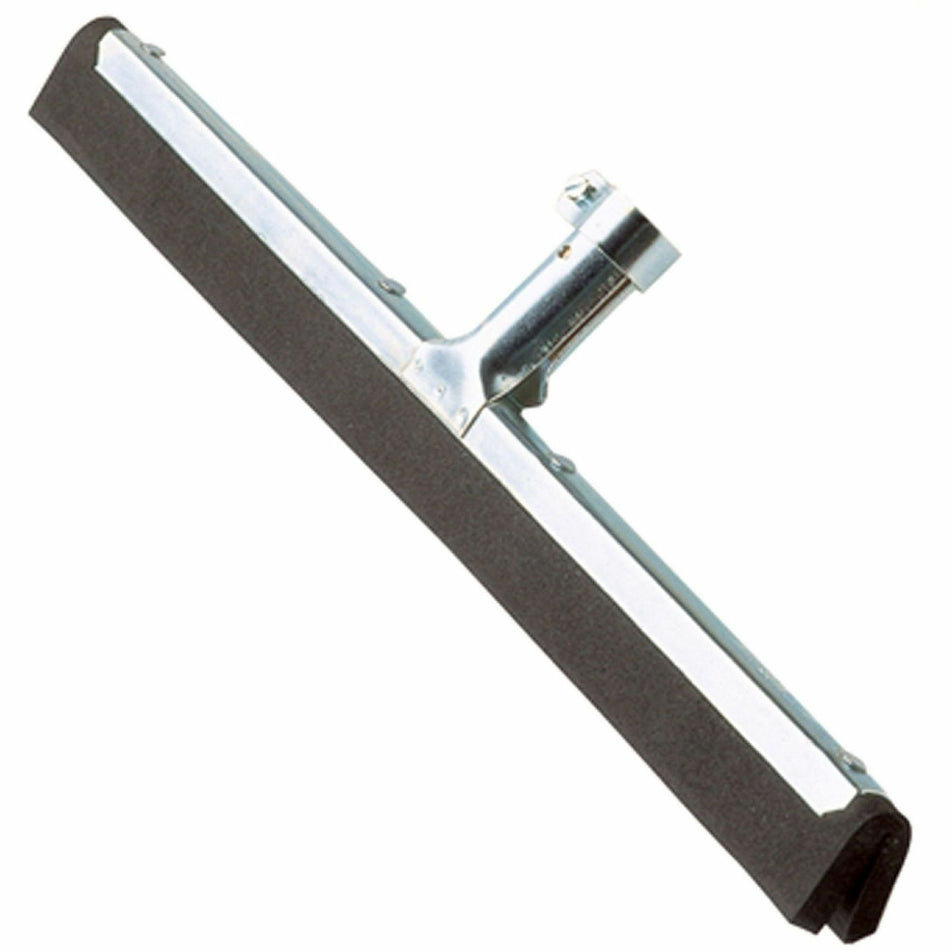 Ettore Wipe 'n Dry Floor Squeegee - Foam, Rubber Blade18" Length - Long Lasting, Durable - Black, Silver - 1Each