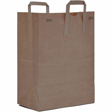 AJM Kraft Grocery Sacks - 6.72 gal Capacity - Natural Kraft - Paper - Grocery, Foodservice - 300 / Carton