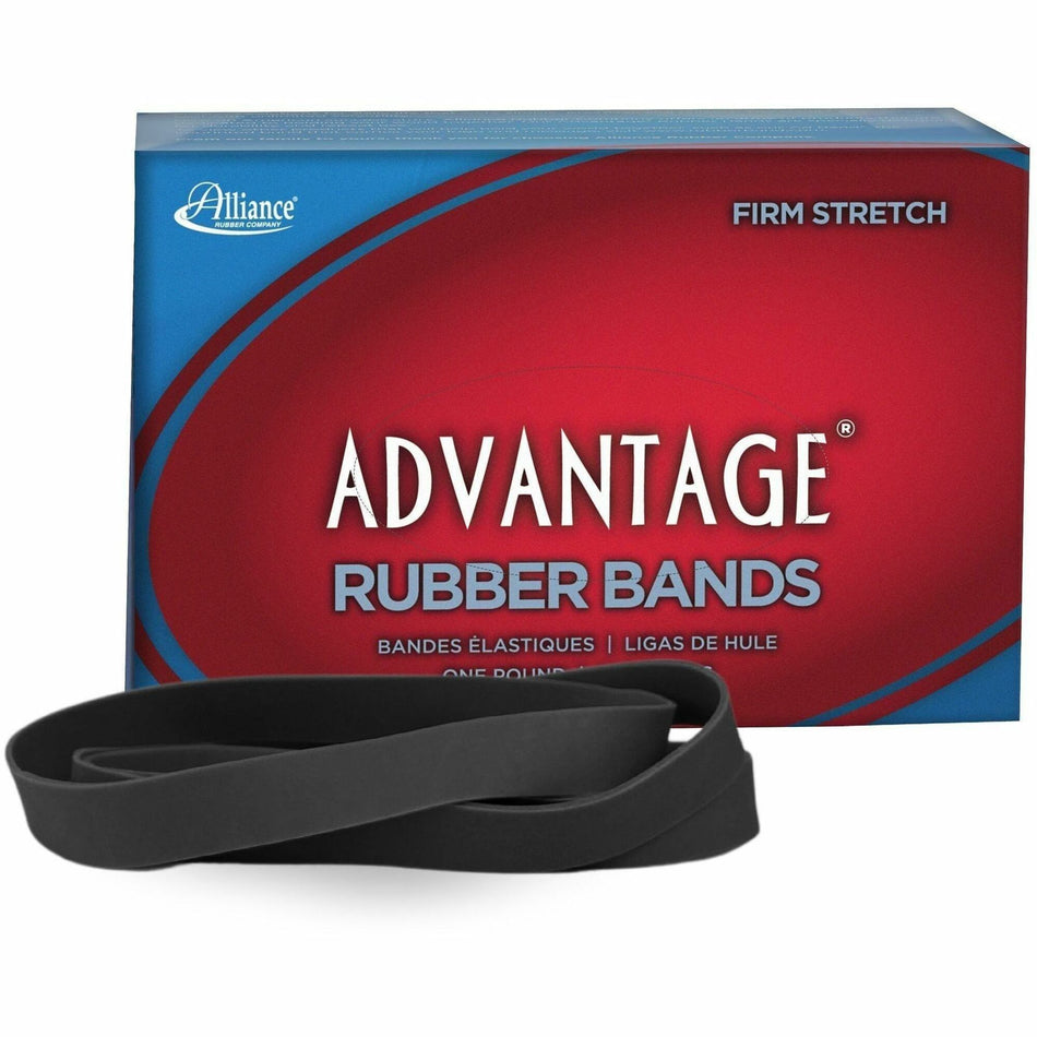 Alliance Rubber Advantage Classic Black - Size: #107 - 7" Length x 0.6" Width - Stretchable, Reusable, Durable, Elastic, Strong - Rubber - Classic Black - 40 / Box