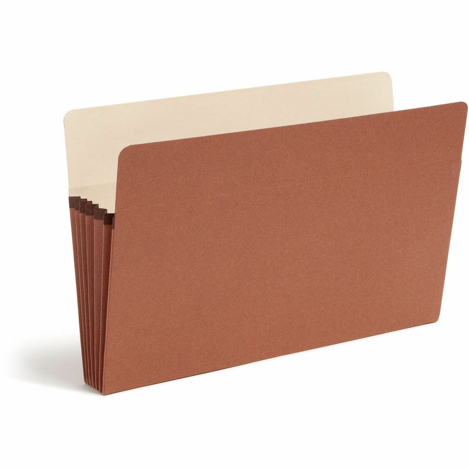 Smead Straight Tab Cut Legal Recycled File Pocket - 8 1/2" x 14" - Top Tab Location - 12.5 pt. - Redrope - Tear Resistant, Rounded Corner, Reinforced Gusset - 30% Recycled - 10 / Box