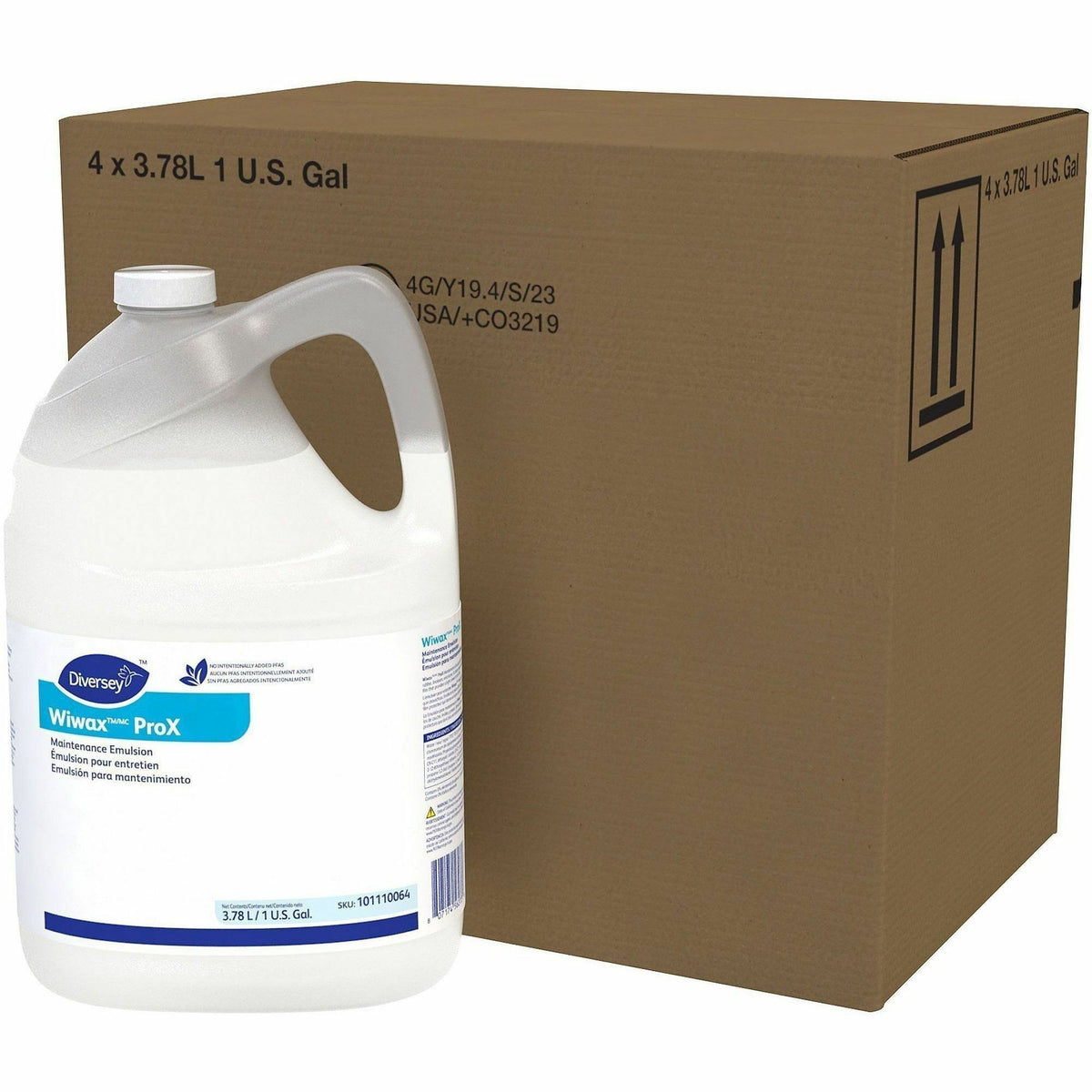 Diversey Care Wiwax Cleaning/Maintenance Emulsion - For Multi Surface - 128 fl oz (4 quart) - White Bottle - 4 / Carton