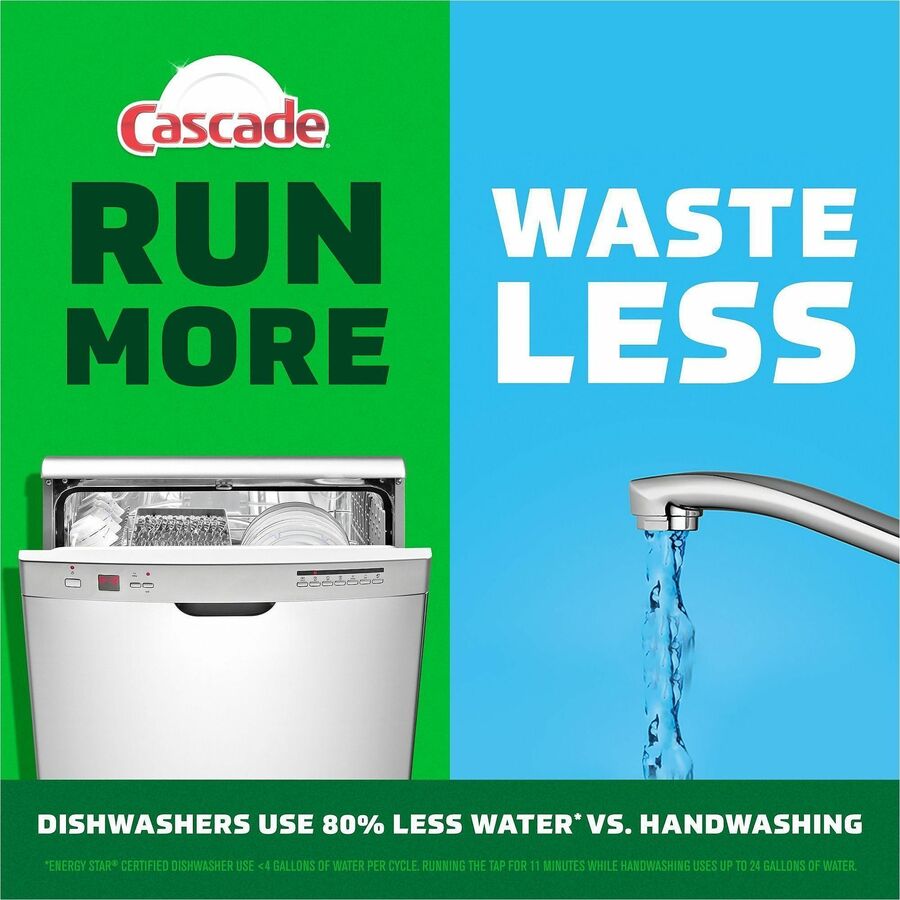Cascade Complete ActionPacs - For Dishwasher, Dish - Pod - Recommended For: Grease Remover, Grime Remover, Food Remover, Residue Remover - Phosphate-free - Green - 33 / Bag
