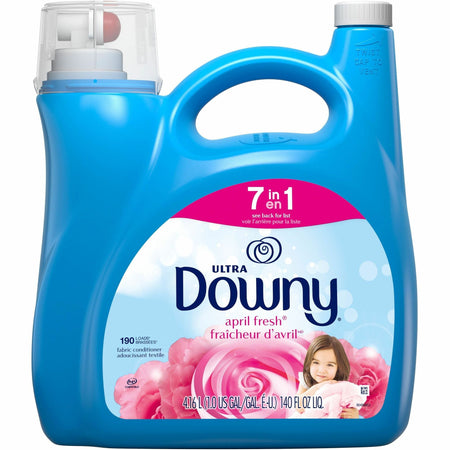 Downy Ultra Fabric Conditioner - For Washing Machine, Fabric - 140 fl oz (4.4 quart) - Floral, Pleasant Scent - 190 Loads - Freshen - Light Blue - 4 / Carton