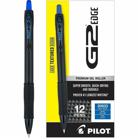 G2 Edge Gel Pen: 0.7mm Fine Point Refillable Retractable - Blue Ink - Gel-based - Tungsten Tip - Pens