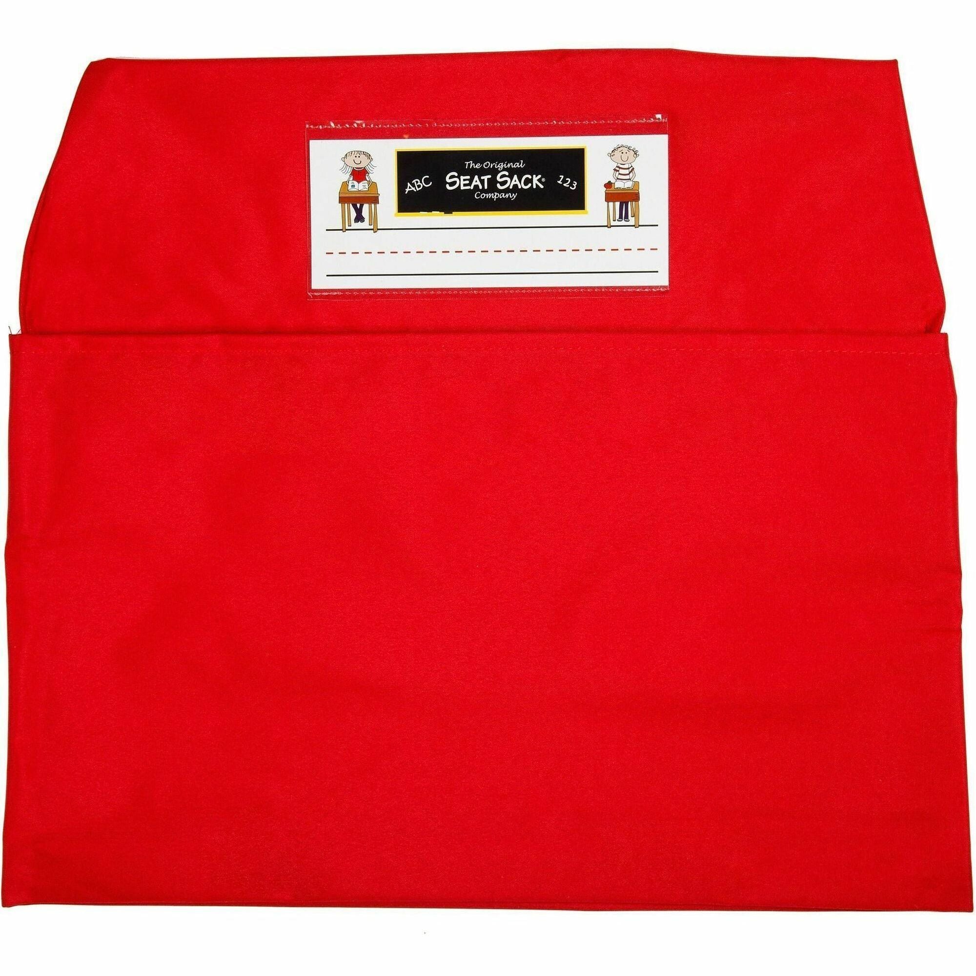 Seat Sack Classroom Pack One-Pocket Seat Sacks - 1 Pocket(s) - 14" Width x 2" Depth - Chair - Durable, Desk Space, Washable, Expandable - Red - Laminate, Poly, Cotton - 1 Each