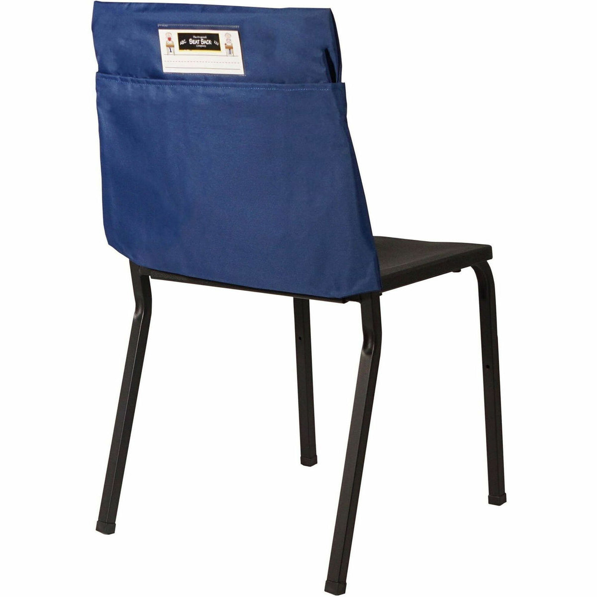 Seat Sack One-Pocket Seat Sacks with Elastic Back - 1 Pocket(s) - 17" Width x 2" Depth - Chair - Durable, Desk Space, Laminated, Elastic, Washable, Expandable - Blue - Poly Cotton - 1 Each