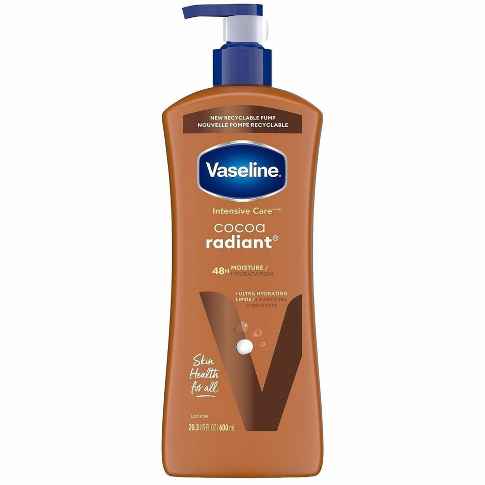 Vaseline Cocoa Radiant Hydrating Lotion - Lotion - 20.30 fl oz - For Dry Skin - Applicable on Body - Body, Skin - Moisturising, Non-greasy, Absorbs Quickly - 4 / Carton