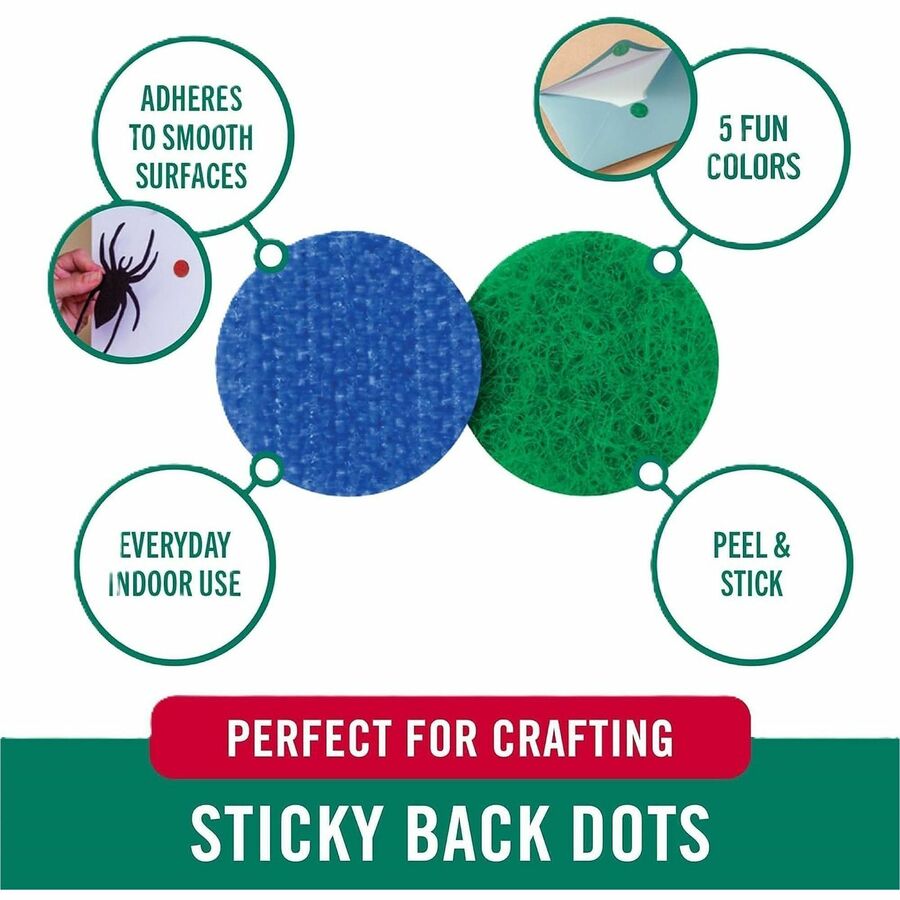 VELCRO®  Sticky Back Hook&Loop Fasteners - Multicolor - Nylon - For Crafting, Wall, Glass, Plastic, Smooth Surface, Home, School, Office, Project, Indoor - 140 / Pack