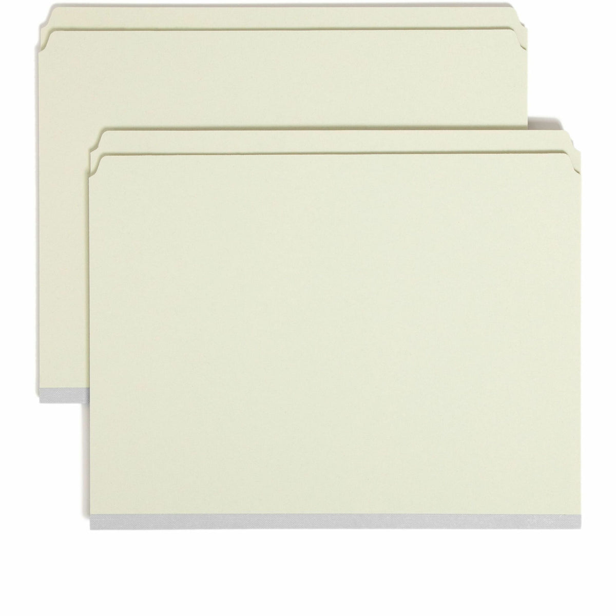 Smead Straight Tab Cut Letter Recycled Top Tab File Folder - 8 1/2" x 11" - 1" Expansion - 25 pt. - Pressboard - Gray, Green - Heavy Duty, Wear Resistant, Tear Resistant - 100% Recycled - 25 / Box
