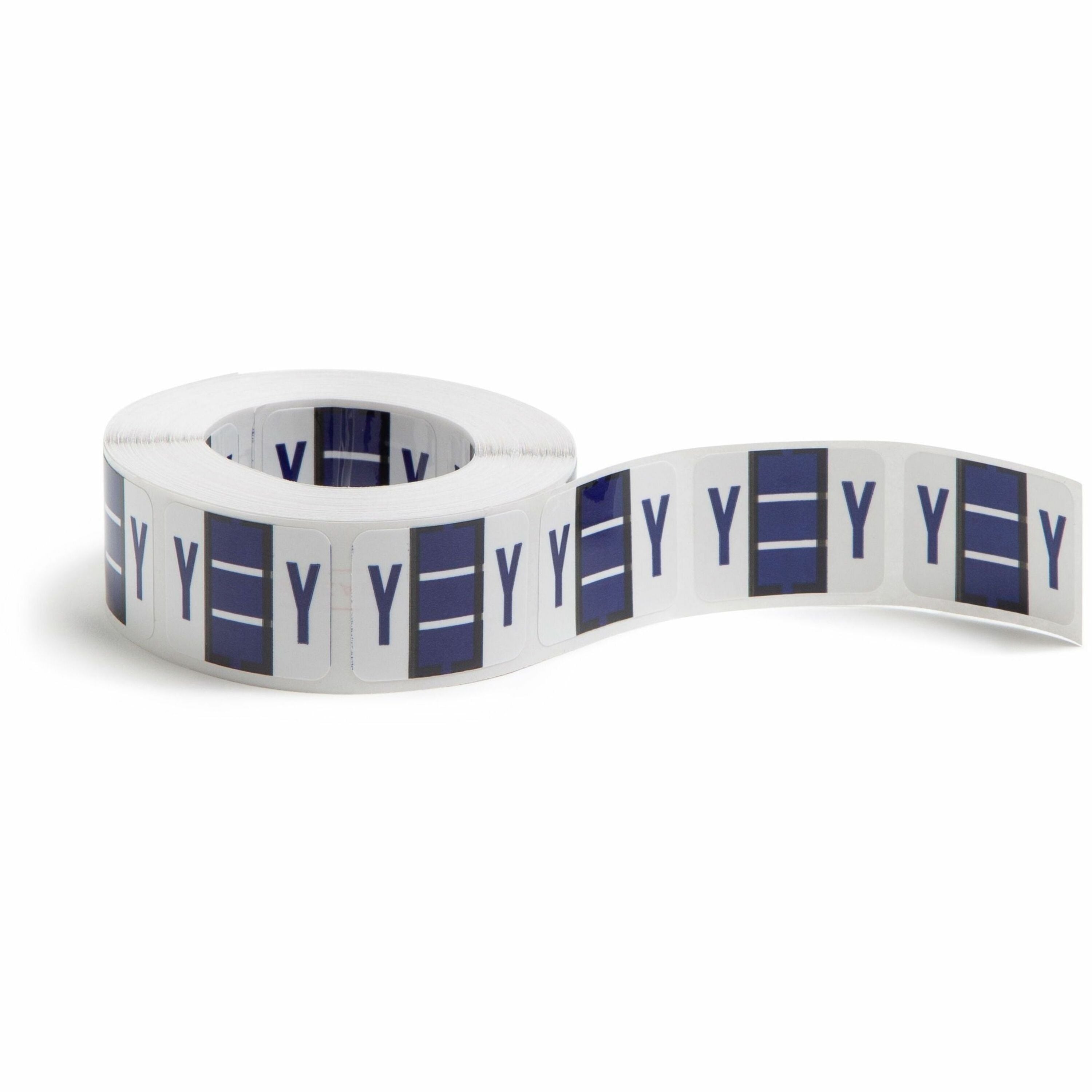 Smead BCCR Bar-Style Color-Coded Labels - Y - x 1 1/4" Width x 1" Length - Violet - Laminated - 500 / Roll
