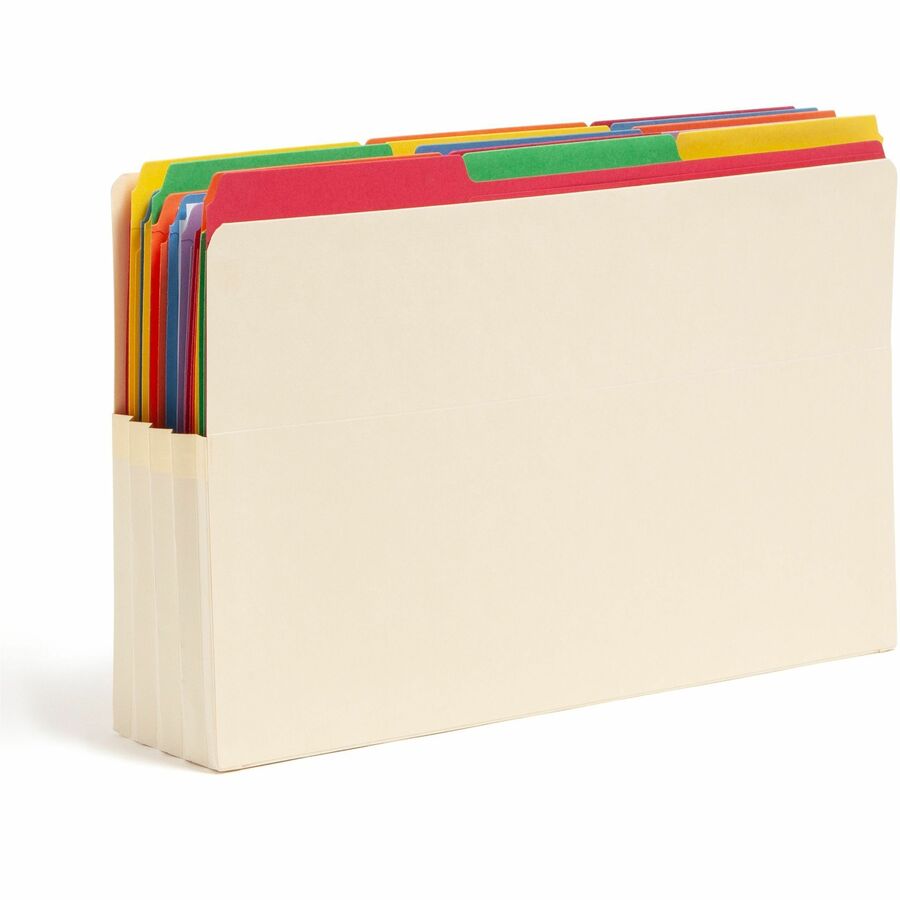 Smead Straight Tab Cut Legal Recycled File Pocket - 8 1/2" x 14" - 3 1/2" Expansion - 2 Plys - Manila - Tear Proof - 10% Recycled - 25 / Box