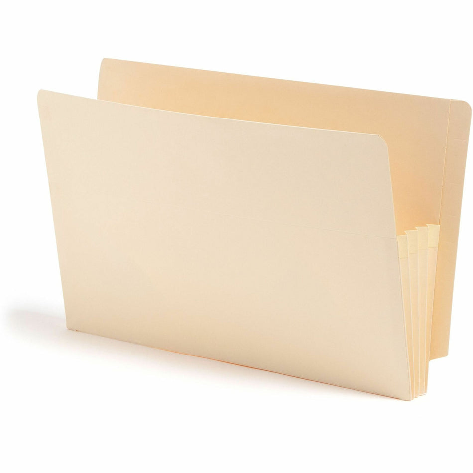Smead Straight Tab Cut Legal Recycled File Pocket - 8 1/2" x 14" - 3 1/2" Expansion - 2 Plys - Manila - Tear Proof - 10% Recycled - 25 / Box