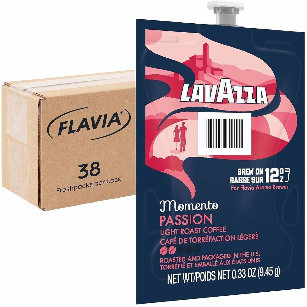 Lavazza Freshpack Momento Series Freshpack Coffee - Compatible with Flavia Aroma - Light - Freshpack - Passion - 38 / Carton