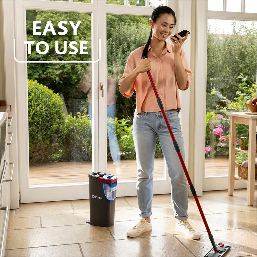 O-Cedar H2prO Flat Mophead Replacement - Streak-free, Machine Washable, Long Lasting, Reusable - MicroFiber - White/Blue - 2 / Pack