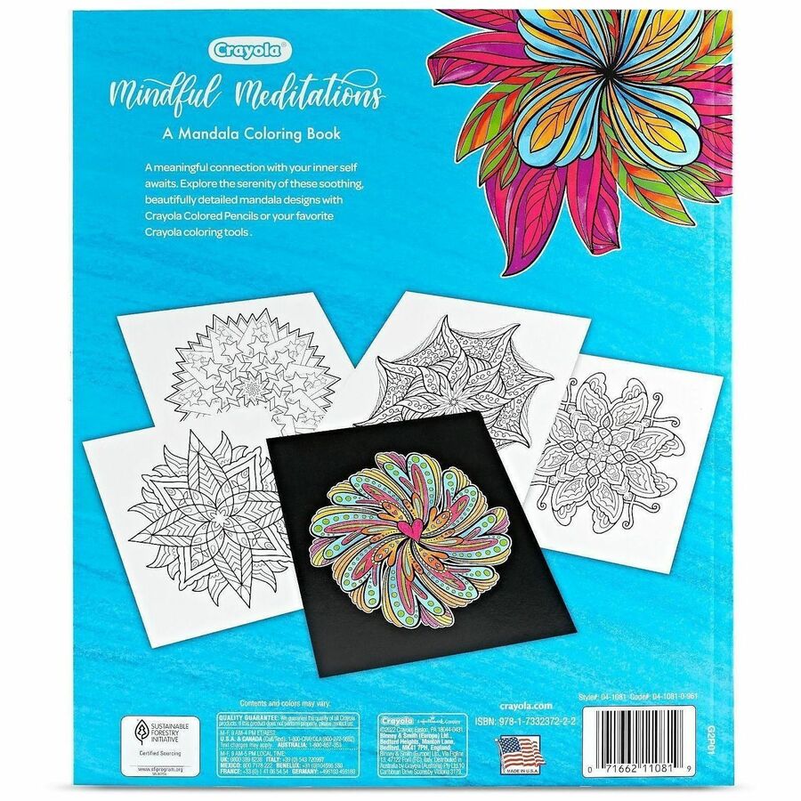 Crayola Mandala Coloring Book Printed Book - Rear